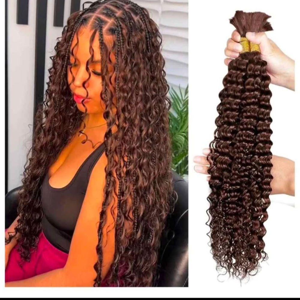 New 22" 100 g Virgin Brazilian Curly No Weft Human Hair For Braiding